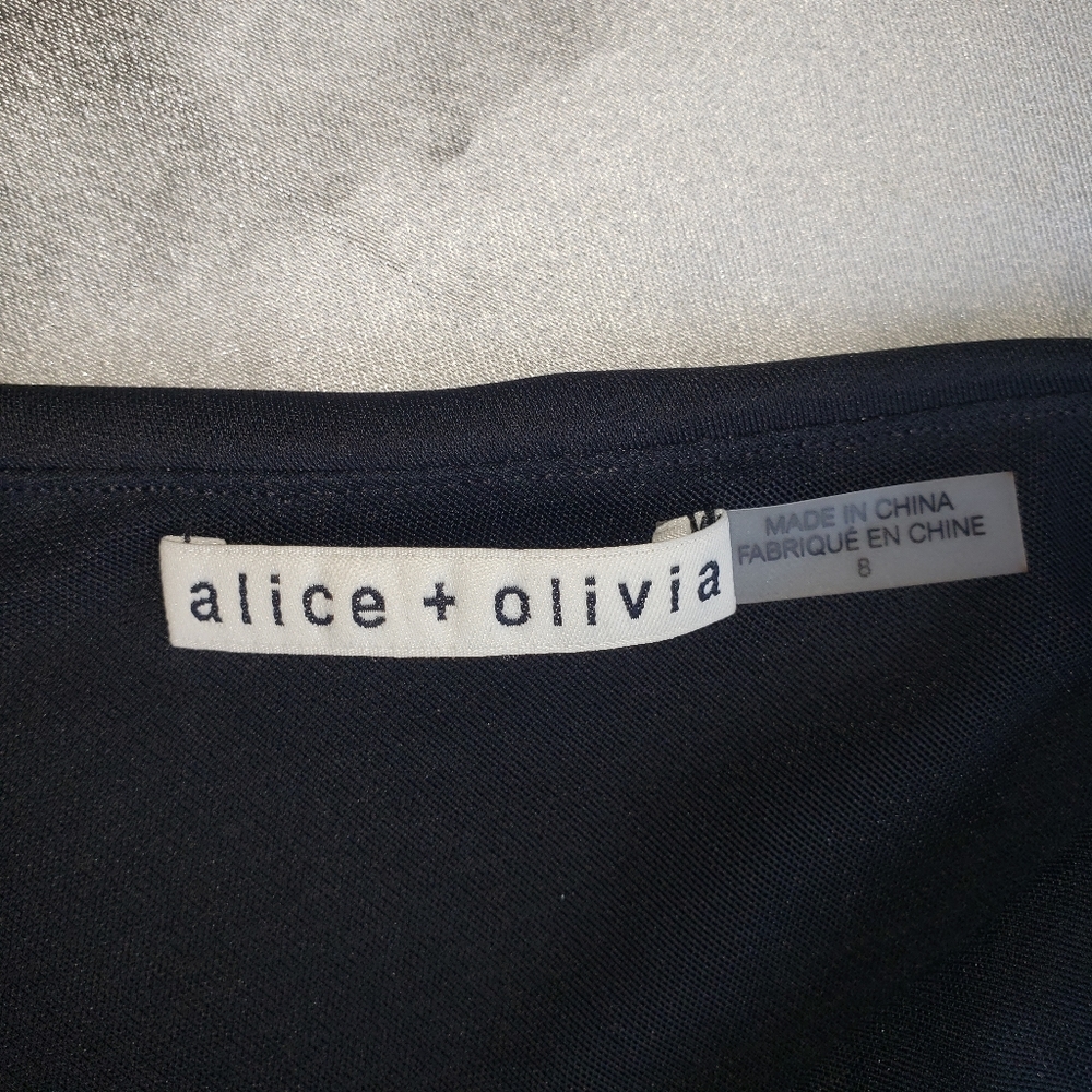 Alice + Olivia  Women's Binnie Asymmetrical Ruched Bodycon Mini Dress Sz 8 - Picture 7 of 9